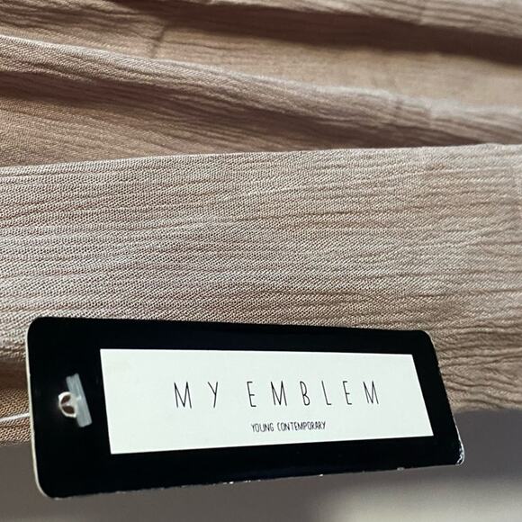 My Emblem Young Contemporary Macrame Crochet Taupe‎ Brown Tunic Blouse M NWT - Picture 10 of 12